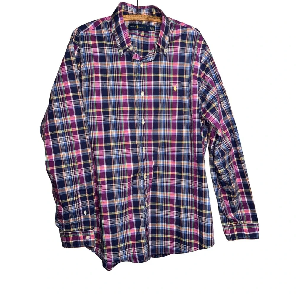 Polo Ralph Lauren Mens XL Plaid Button Down Shirt Cotton Pony Wedding Heritage‎